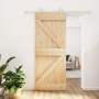 Schiebetür mit Beschlägen aus massivem Kiefernholz, 85 x 210 cm von , Türen - Ref: Foro24-3203083, Preis: 188,09 €, Rabatt: %