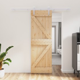 Schiebetür mit Beschlägen aus massivem Kiefernholz, 70 x 210 cm von , Türen - Ref: Foro24-3203020, Preis: 181,73 €, Rabatt: %