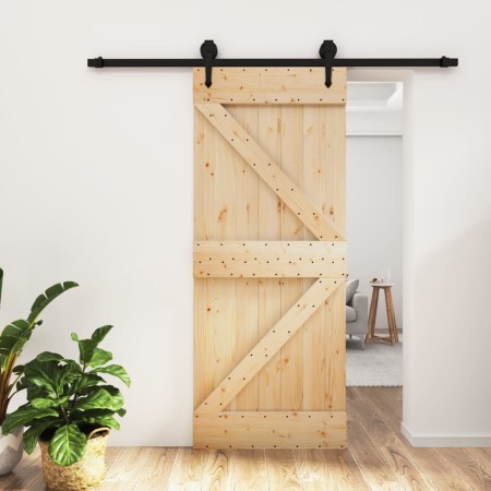 Schiebetür mit Beschlägen aus massivem Kiefernholz, 85 x 210 cm von , Türen - Ref: Foro24-3203228, Preis: 175,45 €, Rabatt: %