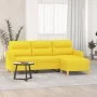 3-seater sofa with light yellow fabric stool 180 cm by , Sofas - Ref: Foro24-3201078, Price: 299,64 €, Discount: %