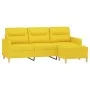 3-seater sofa with light yellow fabric stool 180 cm by , Sofas - Ref: Foro24-3201078, Price: 299,64 €, Discount: %