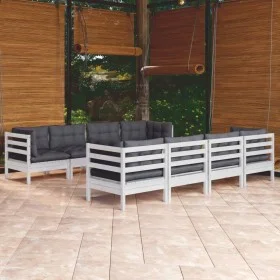 Garden furniture 9 pieces with solid pine wood cushions by , Garden sets - Ref: Foro24-3096167, Price: 794,21 €, Discount: %