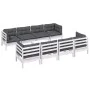 Garden furniture 9 pieces with solid pine wood cushions by , Garden sets - Ref: Foro24-3096167, Price: 794,21 €, Discount: %