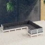 Gartenmöbel 9-teilig und Kissen aus weißem Kiefernholz von , Gartensets - Ref: Foro24-3096984, Preis: 808,29 €, Rabatt: %
