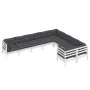 Gartenmöbel 9-teilig und Kissen aus weißem Kiefernholz von , Gartensets - Ref: Foro24-3096984, Preis: 808,29 €, Rabatt: %