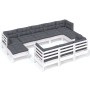 Garden furniture 10 pcs white cushions solid pine wood by , Garden sets - Ref: Foro24-3097140, Price: 828,92 €, Discount: %
