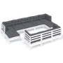 Muebles de jardín 10 pzas cojines blanco madera maciza de pino de , Conjuntos de jardín - Ref: Foro24-3097140, Precio: 818,50...