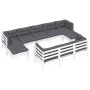 Muebles de jardín 10 pzas cojines blanco madera maciza de pino de , Conjuntos de jardín - Ref: Foro24-3097140, Precio: 818,50...