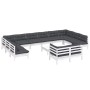 Gartenmöbel 13-teilig mit Kissen aus weißem Kiefernholz von , Gartensets - Ref: Foro24-3097278, Preis: 1,00 €, Rabatt: %