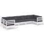 Gartenmöbel 7-teilig mit Kissen aus weißem Kiefernholz von , Gartensets - Ref: Foro24-3097308, Preis: 627,29 €, Rabatt: %