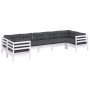 Gartenmöbel 7-teilig mit Kissen aus weißem Kiefernholz von , Gartensets - Ref: Foro24-3097308, Preis: 627,29 €, Rabatt: %
