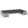 Gartenmöbel 9-teilig mit Kissen aus weißem Kiefernholz von , Gartensets - Ref: Foro24-3097320, Preis: 818,57 €, Rabatt: %