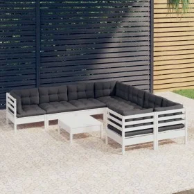 Gartenmöbel 9-teilig und Kissen aus weißem Kiefernholz von , Gartensets - Ref: Foro24-3096978, Preis: 794,21 €, Rabatt: %