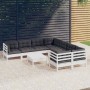 Gartenmöbel 9-teilig und Kissen aus weißem Kiefernholz von , Gartensets - Ref: Foro24-3096978, Preis: 804,32 €, Rabatt: %