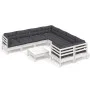 Gartenmöbel 9-teilig und Kissen aus weißem Kiefernholz von , Gartensets - Ref: Foro24-3096978, Preis: 794,11 €, Rabatt: %