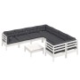 Gartenmöbel 9-teilig und Kissen aus weißem Kiefernholz von , Gartensets - Ref: Foro24-3096978, Preis: 804,32 €, Rabatt: %