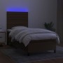 Box spring bed mattress LED lights dark brown fabric 100x200cm by , Beds and slatted bases - Ref: Foro24-3134936, Price: 365,...