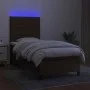 Box spring bed mattress LED lights dark brown fabric 100x200cm by , Beds and slatted bases - Ref: Foro24-3134936, Price: 367,...