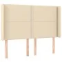 Boxspringbett-Matratze und LED-Leuchten, cremefarbener Stoff, 140 x 190 cm von , Betten und Lattenroste - Ref: Foro24-3138794...