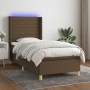 Box spring bed mattress LED lights dark brown fabric 100x200cm by , Beds and slatted bases - Ref: Foro24-3138936, Price: 363,...