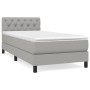 Box spring bed with light gray fabric mattress 80x200 cm by , Beds and slatted bases - Ref: Foro24-3140249, Price: 282,43 €, ...