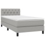 Box spring bed with light gray fabric mattress 80x200 cm by , Beds and slatted bases - Ref: Foro24-3140249, Price: 282,43 €, ...