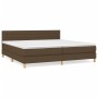 Box spring bed with dark brown fabric mattress 200x200 cm by , Beds and slatted bases - Ref: Foro24-3140724, Price: 595,57 €,...