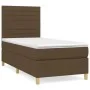 Box spring bed with dark brown fabric mattress 100x200 cm by , Beds and slatted bases - Ref: Foro24-3142396, Price: 356,10 €,...
