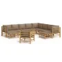 12-piece bamboo garden furniture set with taupe gray cushions by , Garden sets - Ref: Foro24-3155130, Price: 1,00 €, Discount: %