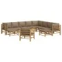 12-piece bamboo garden furniture set with taupe gray cushions by , Garden sets - Ref: Foro24-3155130, Price: 1,00 €, Discount: %