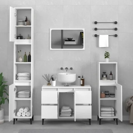 3-teiliges Badezimmermöbelset aus weißem Sperrholz von , Badezimmermöbel - Ref: Foro24-3185605, Preis: 224,96 €, Rabatt: %