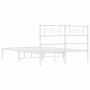 Metallbettgestell mit weißem Kopfteil 140x190 cm von , Betten und Lattenroste - Ref: Foro24-355316, Preis: 99,92 €, Rabatt: %