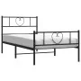 Estructura de cama con cabecero y estribo metal negro 90x190 cm de , Camas y somieres - Ref: Foro24-355473, Precio: 73,97 €, ...