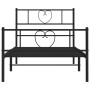 Bed frame with headboard and black metal footboard 90x190 cm by , Beds and slatted bases - Ref: Foro24-355473, Price: 75,23 €...