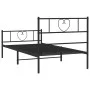 Bed frame with headboard and black metal footboard 90x190 cm by , Beds and slatted bases - Ref: Foro24-355473, Price: 73,98 €...