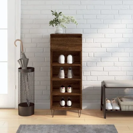 Brown oak plywood shoe rack furniture 40x36x105 cm by , Shoe racks and shoe organizers - Ref: Foro24-831467, Price: 49,16 €, ...
