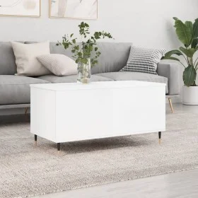 Glossy white plywood coffee table 90x44.5x45 cm by , Coffee table - Ref: Foro24-830966, Price: 72,88 €, Discount: %