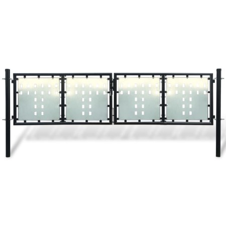 Puerta de valla de jardín negra 300x150 cm de vidaXL, Puertas de jardín - Ref: Foro24-141691, Precio: 363,98 €, Descuento: %