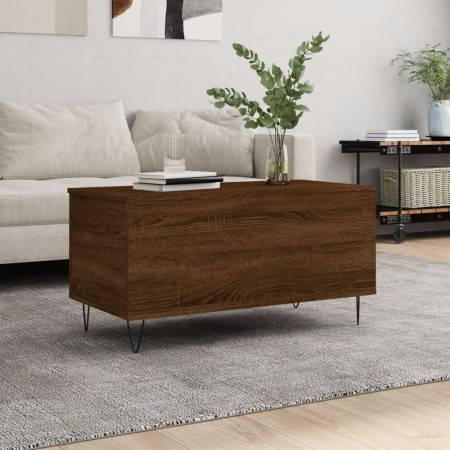 Brown oak plywood coffee table 90x44.5x45 cm by , Coffee table - Ref: Foro24-830979, Price: 69,73 €, Discount: %