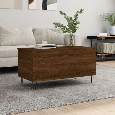 Couchtisch aus braunem Eichensperrholz, 90 x 44,5 x 45 cm von , Couchtisch - Ref: Foro24-830979, Preis: 68,90 €, Rabatt: %
