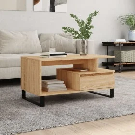 Couchtisch aus Sonoma-Eichensperrholz, 90 x 49 x 45 cm von , Couchtisch - Ref: Foro24-831031, Preis: 70,03 €, Rabatt: %