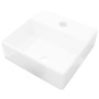 Square ceramic sink with faucet hole and white drain. by vidaXL, Sinks - Ref: Foro24-141940, Price: 60,90 €, Discount: %