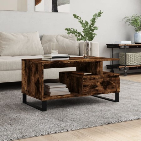 Couchtisch aus geräuchertem Eichensperrholz, 90 x 49 x 45 cm von , Couchtisch - Ref: Foro24-831033, Preis: 63,28 €, Rabatt: %