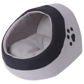 Cama cubo para gatos tamaño L gris y negra