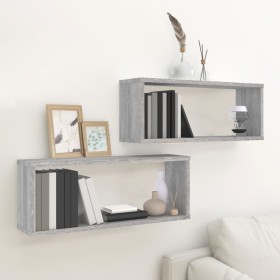 Kubische Wandregale, 2 Stück, graues Sonoma-Holz, 60 x 15 x 23 cm von , Regale und Regale - Ref: Foro24-815927, Preis: 28,82 ...