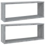 Estantes cúbicos de pared 2 uds madera gris Sonoma 60x15x23 cm