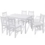 Set de Comedor Siete Piezas Madera de Pino Blanco de vidaXL, muebles para cocinas y comedores - Ref: Foro24-242959, Precio: 3...