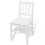 Set de Comedor Siete Piezas Madera de Pino Blanco de vidaXL, muebles para cocinas y comedores - Ref: Foro24-242959, Precio: 3...