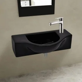Keramikspüle mit schwarzem Hahn-/Ablaufloch von vidaXL, Sinkt - Ref: Foro24-141931, Preis: 78,53 €, Rabatt: %