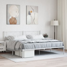 Metallbettgestell mit weißem Kopfteil 183x213 cm von , Betten und Lattenroste - Ref: Foro24-372331, Preis: 98,99 €, Rabatt: %